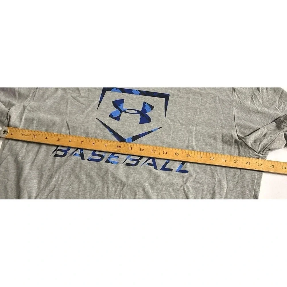 Under Armour Baseball Tshirt (XL) Gray & Blue Baseball shirt (Heat Gear)